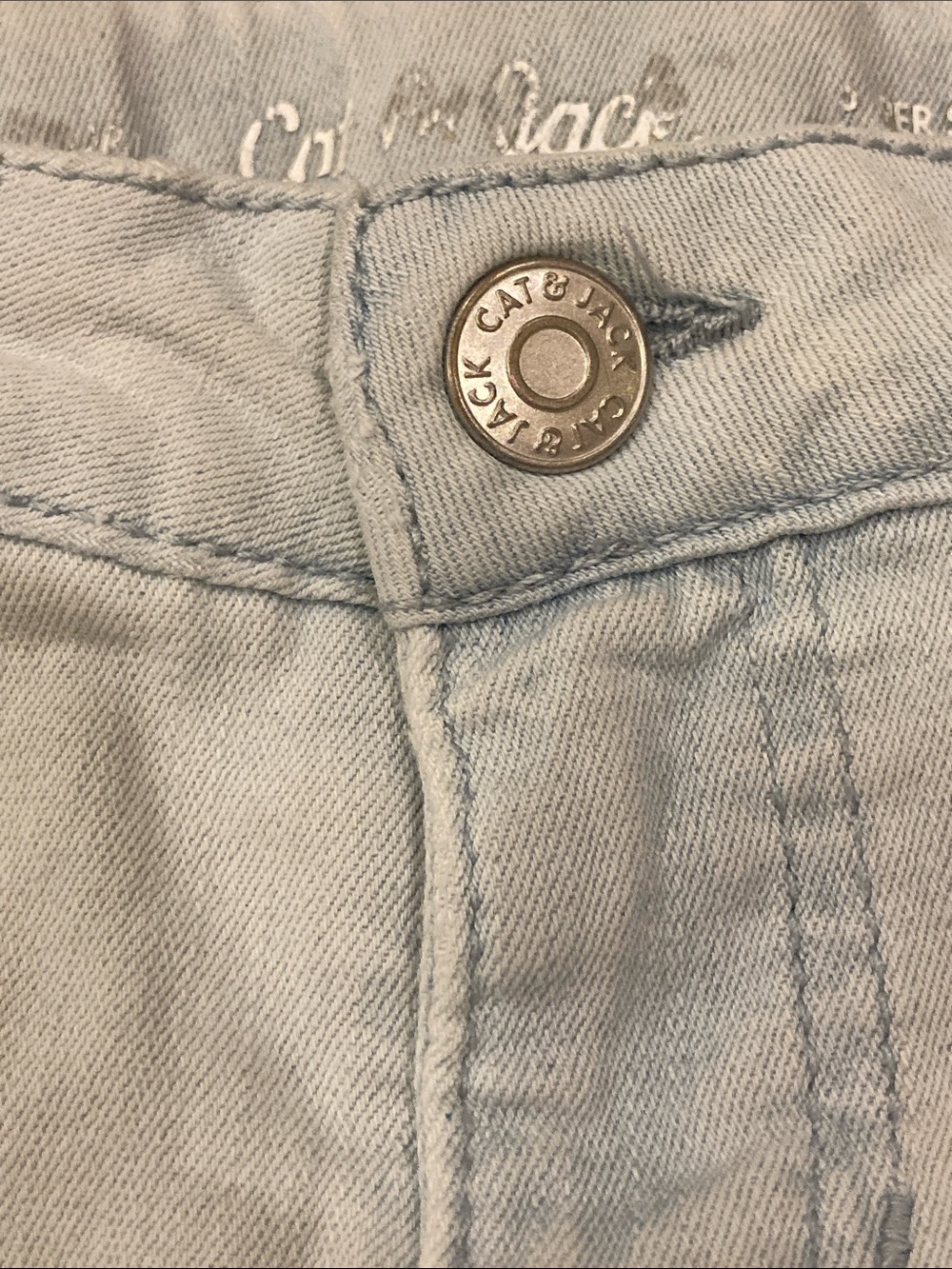 Cat & Jack Light Blue Denim Shorts with Ivory Sequin Side Panels - Picture 7 of 7